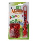 BATON MAGNETIQUE SYMBOLES BINGO ROUGE + 100 PIONS DE LOTO - RAMASSE JETONS - CARTALOTO