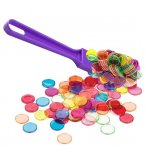 BATON MAGNETIQUE VIOLET + 100 PIONS DE LOTO - RAMASSE JETONS - KIT ACCESSOIRES BINGO