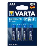 BLISTER 4 PILES ALCALINE LR03 / AAA - VARTA LONGLIFE POWER - 4903