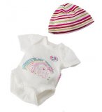 BODY IMPRIME + BONNET RAYE POUPON 43 CM BABY BORN - ZAPF CREATION (26)