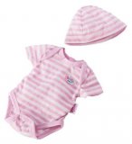 BODY RAYE ROSE ET BLANC + BONNET POUPON 43 CM BABY BORN - ZAPF CREATION (02)