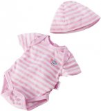 BODY ROSE ET BLANC AVEC BONNET BABY BORN - HABIT POUPEE 43 CM - ZAPF CREATION (02) 