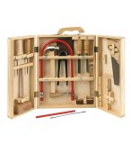 BOITE A OUTILS EN BOIS 16 PIECES ENFANT - MALLETTE BRICOLAGE - JEU IMITATION OUTILLAGE