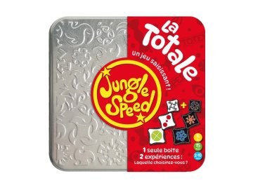 Bo�te m�tal Jungle Speed La Totale - Totem en bois, 2 s�ries de cartes - Asmodee - Jeu d'ambiance