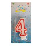 BOUGIE D'ANNIVERSAIRE : CHIFFRE N 4 - ACCESSOIRE POUR GATEAU