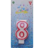 BOUGIE D'ANNIVERSAIRE : CHIFFRE N 8 - ACCESSOIRE POUR GATEAU