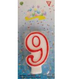 BOUGIE D'ANNIVERSAIRE : CHIFFRE N 9 - ACCESSOIRE POUR GATEAU