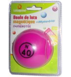 BOULE DE LOTO MAGNETIQUE NUMEROTEE FUSHIA + 100 PIONS DE LOTO - RAMASSE PIONS - LOTOQUINE