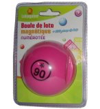 BOULE DE LOTO MAGNETIQUE NUMEROTEE ROSE + 100 PIONS DE LOTO - RAMASSE PIONS - LOTOQUINE