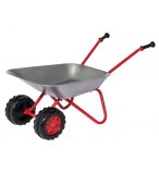 BROUETTE METAL ENFANT 2 ROUES GRISE / ROUGE - ROLLY TOYS - JOUET JARDINAGE