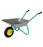 BROUETTE METAL ENFANT AIR TYRE ROUE GONFLABLE GRISE / VERTE - ROLLY TOYS - JOUET JARDINAGE