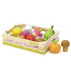 CAGETTE DE 12 FRUITS ET LEGUMES EN BOIS - HOUSE OF TOYS - 770872 - MARCHE