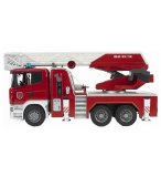 CAMION DE POMPIER GRANDE ECHELLE SCANIA AVEC SON ET LUMIERE - BRUDER - 03590