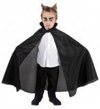 CAPE DE VAMPIRE NOIRE 85 CM AVEC COL ENFANT - ACCESSOIRE DEGUISEMENT