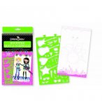 CARNET A DESSIN AVEC 50 POCHOIRS ROCK-STAR - 6490610A - FASHION ANGELS