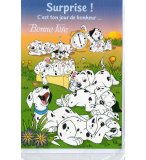 CARTE BONNE FTE LES 101 DALMATIENS DISNEY + ENVELOPPE - CARTERIE - ENFANT - ADULTE - FILLE - GARCON (57)