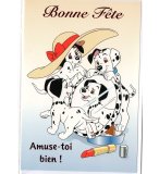 CARTE BONNE FTE LES 101 DALMATIENS DISNEY + ENVELOPPE - CARTERIE - ENFANT - ADULTE - FILLE - GARCON (73)