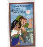 CARTE D'ANNIVERSAIRE : JOYEUX ANIVERSAIRE BOSSU DE NOTRE-DAME ET ESMERALDA + ENVELOPPE - CARTERIE DISNEY - ENFANT - ADULTE - FILLE - GARCON (81)
