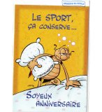 CARTE D'ANNIVERSAIRE SPORTIF BD - LE SPORT SA CONSERVE - CARTE  ANIMAUX ENFANT ADULTE (14)