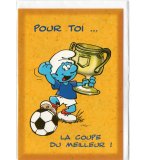 CARTE ENFANT SCHTROUMPF SPORTIF + ENVELOPPE - CARTERIE SPORT FOOTBALL - ENFANT - ADULTE - FILLE - GARCON (37)