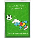 CARTE JOYEUX ANNIVERSAIRE SCHTROUMPF FOOT + ENVELOPPE - CARTERIE BD - FOOTBALL SPORTIF - ENFANT - ADULTE - FILLE - GARCON (24)