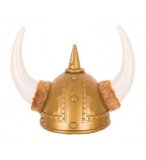 CASQUE VIKING OR AVEC POINTE ET FOURRURE ADULTE