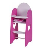 CHAISE HAUTE EN BOIS COEUR ROSE POUR POUPEE - KNORRTOYS - MOBILIER POUPON