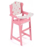 CHAISE HAUTE EN BOIS STARS ROSE POUPEE - BAYER CHIC 2000 - MOBILIER REPAS POUPON