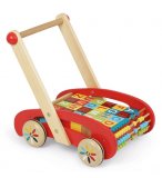 CHARIOT DE MARCHE EN BOIS ABC BUGGY + CUBES - JANOD - J05379