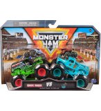 COFFRET 2 MONSTER JAM 1/64 SERIE 31 : GRAVE DIGGER VS WHIPLASH - VEHICULE MINIATURE METAL - SPIN MASTER