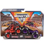 COFFRET 2 MONSTER JAM 1/64 SERIE 31 : THUNDERROARUS ET VELOCIRAPTOR - VEHICULE MINIATURE METAL - SPIN MASTER