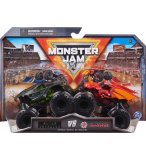 COFFRET 2 MONSTER JAM : ALIEN INVASION ET BAKUGAN DRAGONOID - VEHICULE MINIATURE METAL NOIR ROUGE - SPIN MASTER