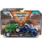 COFFRET 2 MONSTER JAM : GRAVE DIGGER ET RAZIN KANE - VEHICULE MINIATURE METAL VERT ET BLANC - SPIN MASTER