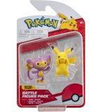 COFFRET 2 POKEMON BATTLE FIGURE PIKACHU + CAPUMAIN - POKEMON - FIGURINE ACTION - BANDAI