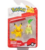 COFFRET 2 POKEMON BATTLE FIGURE PIKACHU + GERMIGNON - POKEMON - FIGURINE ACTION - BANDAI