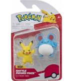 COFFRET 2 POKEMON BATTLE FIGURE PIKACHU + MARILL - POKEMON - FIGURINE ACTION - BANDAI