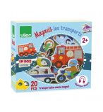 COFFRET 20 MAGNETS EN BOIS TRANSPORTS - AIMANTS - VILAC - 8028 - ACCESSOIRES TABLEAU