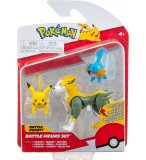 COFFRET 3 POKEMON BATTLE FIGURE PIKACHU - GOBOU - FULGUDOG POKEMON - FIGURINE ACTION - BANDAI