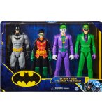 COFFRET 4 FIGURINES BATMAN 30 CM : BATMAN - ROBIN - LE JOKER - L'HOMME MYSTRE - SPIN MASTER