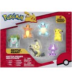 COFFRET 6 POKEMON BATTLE FIGURE SALAMECHE - BULBIZARRE - CARAPUCE - PIKACHU - MIMIQUI - TOXIZAP - POKEMON - FIGURINE ACTION