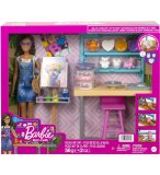 COFFRET BARBIE ET L'ATELIER DE PEINTURE AVEC POUPEE BARBIE + ACCESSOIRES - 26 PIECES - POUPEE MANNEQUIN - MATTEL - HCM85