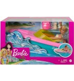 COFFRET BARBIE : LE HORS BORD + POUPEE MANNEQUIN - + CHIEN + 3 ACCESSOIRES - BATEAU - MATTEL - GRG30