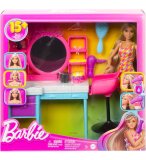 COFFRET BARBIE SALON DE COIFFURE ET POUPEE MANNEQUIN + 16 ACCESSOIRES - MATTEL - HKV00