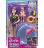 COFFRET BARBIE SKIPPER BABYSITTER AVEC PISCINE + PETITE FILLE + 5 ACCESSOIRES  - MATTEL - GRP39 - POUPEES ET ACCESSOIRES