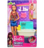 COFFRET BARBIE SKIPPER BABYSITTER LA SALLE DE BAIN AVEC BAIGNOIRE - MATTEL - FXH05 - POUPEES ET ACCESSOIRES