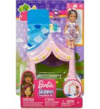 COFFRET BARBIE SKIPPER BABYSITTER NUIT SOUS LA TENTE - MATTEL - FXG97 - ACCESSOIRES