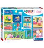 COFFRET DE 10 PUZZLES ENFANT PEPPA PIG ET SES AMIS 18 - 30 - 48 - 60 - PIECES - PEPPA LE COCHON