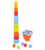 COFFRET DE 2 JEUX D'EVEIL GIRAFE - GOBELETS ET FORMES - JOUETS PREMIER AGE