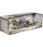 COFFRET DE 6 DINOSAURES + 2 ACCESSOIRES - FIGURINE - ANIMAUX PREHISTORIQUE - DINO