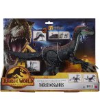 COFFRET DINOSAURE THERIZINOSAURUS 40 CM - ARTICULE + BRUITAGE ATTAQUE - DINO DOMINION - JURASSIC WORLD - MATTEL GWD65